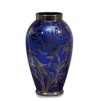 Glass and silver vase
