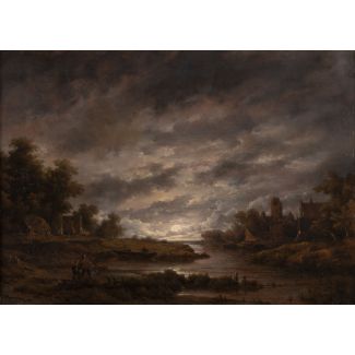 Flusslandschaft im mondschein (1882)