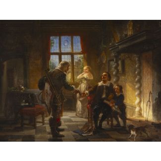 Szene im interieur eines schlosses