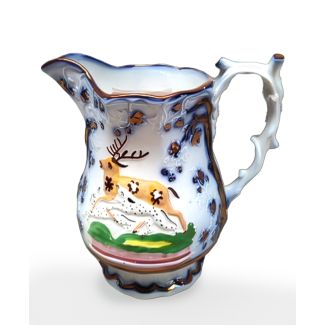 Glazed earthenware jug, Bristol, 19th century