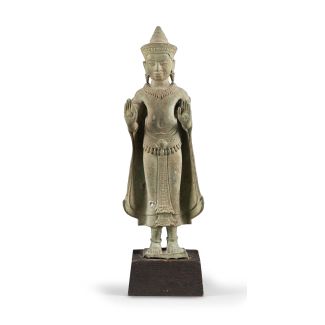 Eine Khmer-Bronzefigur des Buddha