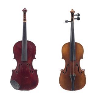 Zwei 3/4 violinen 'martin harnstainer' und 'johann christian schuster'