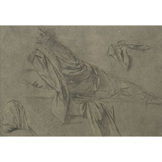 Anselm feuerbach (zugeschrieben) 1829 speyer - 1880 venedig skizze einer halb sitzenden, drapierten figur