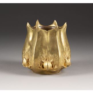 Vase mit disteln-dekor