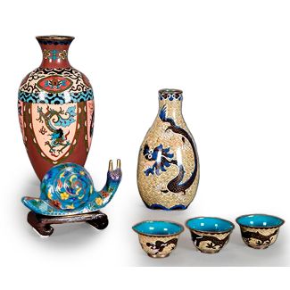 Cloisonné-Emaille-Set