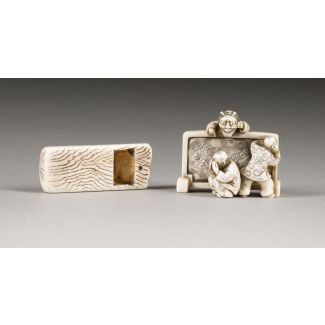 Zwei seltene netsuke aus elfenbein