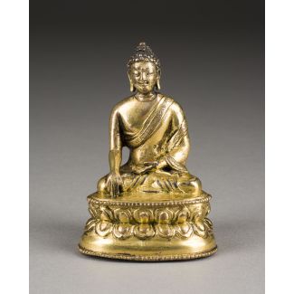 Eine vergoldete bronze des buddha shakyamuni