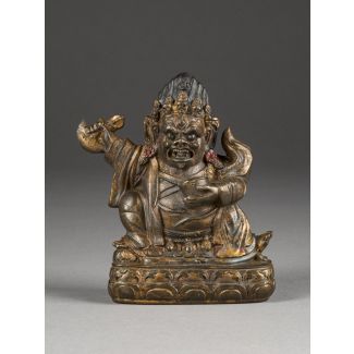 Eine figur von mahakala aus bronze