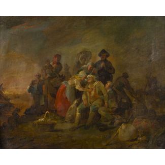 Dramatische szene mit brandopfern