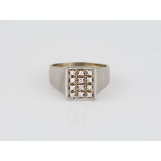 Siegelring mit achtkant diamanten