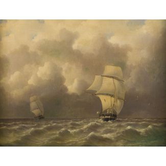 Antoine léon morel-fatio 1810 rouen - 1871 paris schiffe auf hohem see