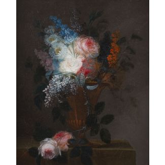 Josse francois joseph leriche 1738 mons - 1812 paris stillleben mit rosen und flieder, 1812