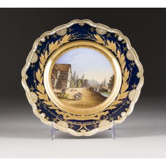 A FINE PORCELAIN PLATE RUINS OF THE CASTLE SAYN 