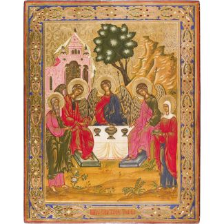 A LARGE ICON SHOWING THE OLD TESTAMENT TRINITY