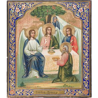 A LARGE ICON SHOWING THE OLD TESTAMENT TRINITY 