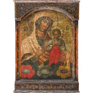 CENTRAL PANEL OF A TRIPTYCH SHOWING THE MOTHER OF GOD 