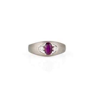 Matte ruby ​​ring