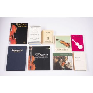 A collection of nine books on stringed instruments