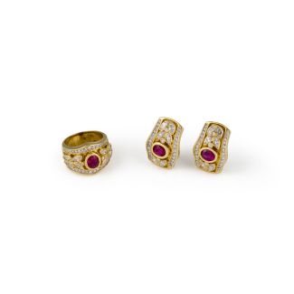 Elegant ruby ​​jewelry set