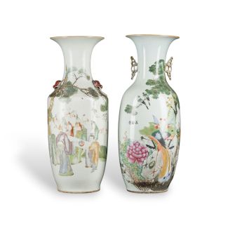 TWO QIANJIANGCAI VASES