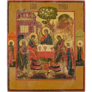 A SMALL AND FINE ICON SHOWING THE OLD TESTAMENT TRINITY 