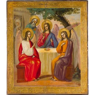 A LARGE ICON SHOWING THE OLD TESTAMENT TRINITY 