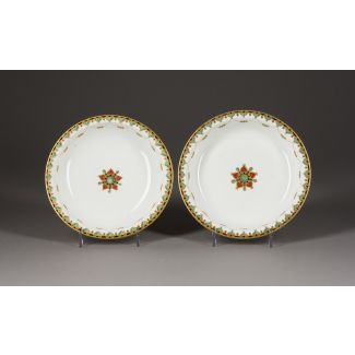TWO PORCELAIN BOWLS FROM THE SERVICE OF GRAND DUKE KONSTANTIN NIKOLAEVICH 