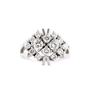 Diamond-shaped diamond ring