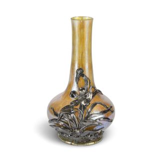 JUGENDSTIL-VASE MIT SILBERAUFLAGE