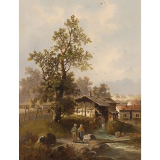 WILHELM JULIUS AUGUST NABERT 1830 - 1904 MOTIV AUS DEM STEIRISCHEN, 1886