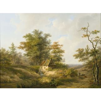 WILLEM DE KLERK 1800 Dordrecht - 1876 ebenda LANDSCHAFT MIT MÜHLE