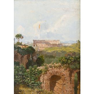 JULIUS ZIELKE 1826 Danzig - 1907 Rom BLICK AUF DAS COLOSSEUM