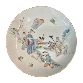 Polychrome porcelain plate