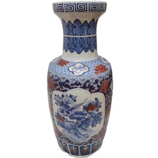 Large polychrome porcelain vase