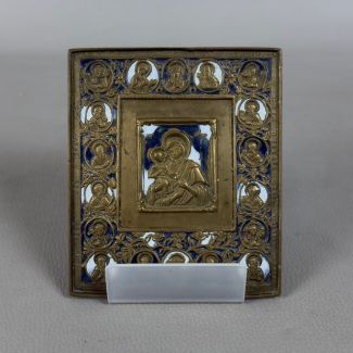 Religious brass icon of the Madonna