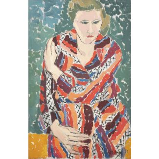 Modell mit Bademantel, 1956