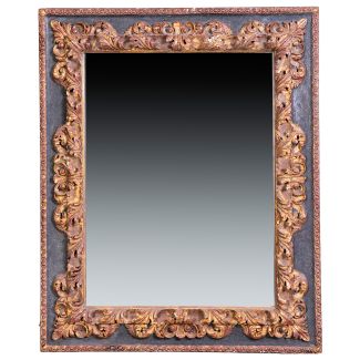 Carved wooden mirror