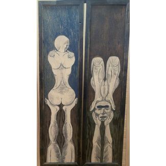 Figura sentada de culo y cabeza
