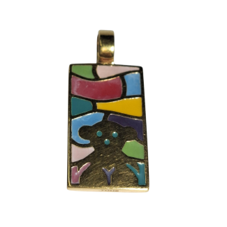 Pendant Tous coloured enamel Gold 18K