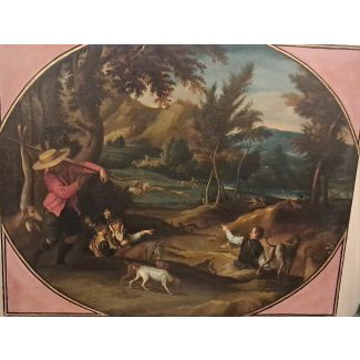 Landscape with Fox Hunting Scene