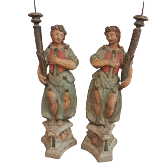 Pair of Wooden Angels