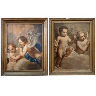 Pair of Paintings Depicting "Putti"