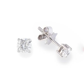 Stud earrings in white gold with diamonds