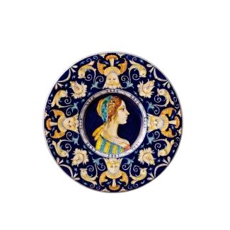 Wonderful ornamental plate in artistic majolica