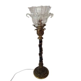 Art Nouveau lamp with Murano glass lampshade